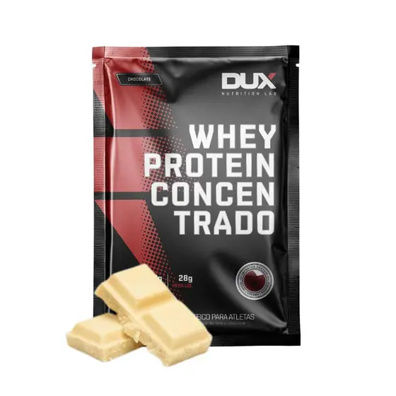 Whey Protein Concentrado 30g Sache Chocolate Branco Dux Nutrition