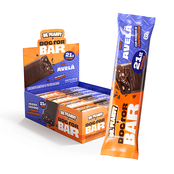 Doctor Bar 62g Display Com 8un Doctor Peanut - Avelã