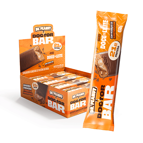Doctor Bar 62g Display Com 8un Doctor Peanut - Doce De Leite