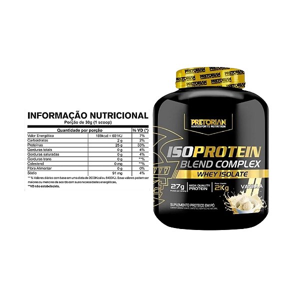Isoprotein Blend Complex Pote 2kg Pretorian - Baunilha