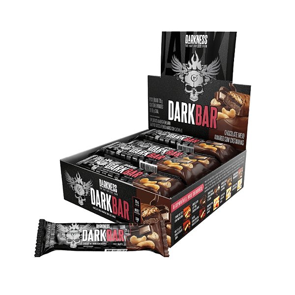 Dark Bar Chocolate 90g Meio Amargo Com Castanhas Darkness