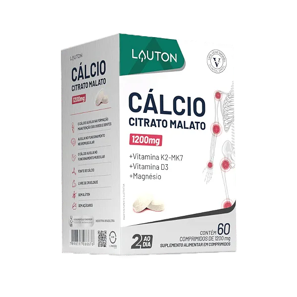 Cálcio Citrato Malato Calcitrax 60 Comprimidos Lauton Nutrition