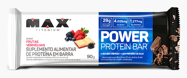 Power Protein Bar 90g Frutas Vermelhas Max Titanium