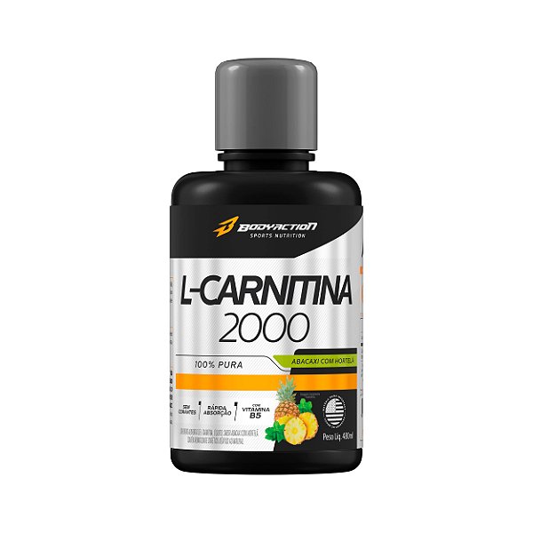 Foto de L-Carnitina 2000 100% Pura 480ml Bodyaction - Abacaxi Com Hortelã