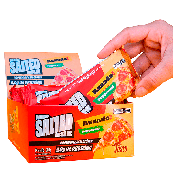 Taste Cookie Bar 50g Display Com 12Un Mrs Taste - Salted Pepperoni