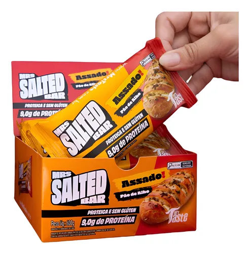 Taste Cookie Bar 50g Display Com 12Un Mrs Taste - Salted Pão De Alho
