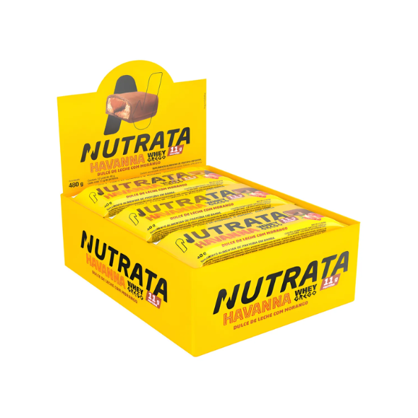 Whey Grego Bar 40g Havanna Display Com 12un Nutrata - Doce De Leite Com Morango
