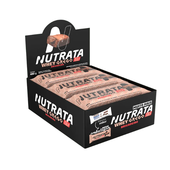 Whey Grego Bar 40g Display Com 12un Nutrata - Brigadeiro