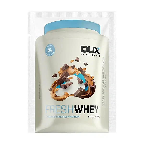 Foto de Fresh Whey Sache 31G Chocolate E Pasta De Amendoim Dux Nutrition