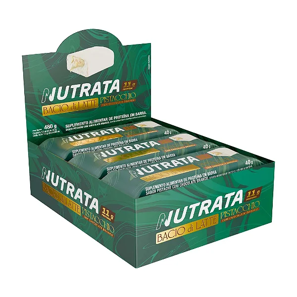 Whey Grego Bar Bacio Di Latte Display Com 12un Nutrata - Pistache