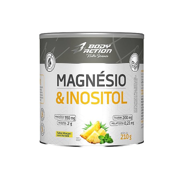 Magnesio Inositol 210g Bodyaction - Abacaxi C/Hortelã