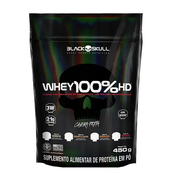 Whey 100% HD Refil 450g Black Skull - Chocolate
