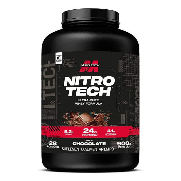 Whey Nitrotech Pote 900g Muscletech - Chocolate