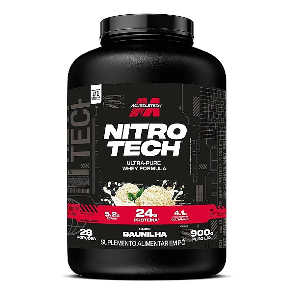 Foto de Whey Nitrotech Pote 900g Muscletech - Baunilha