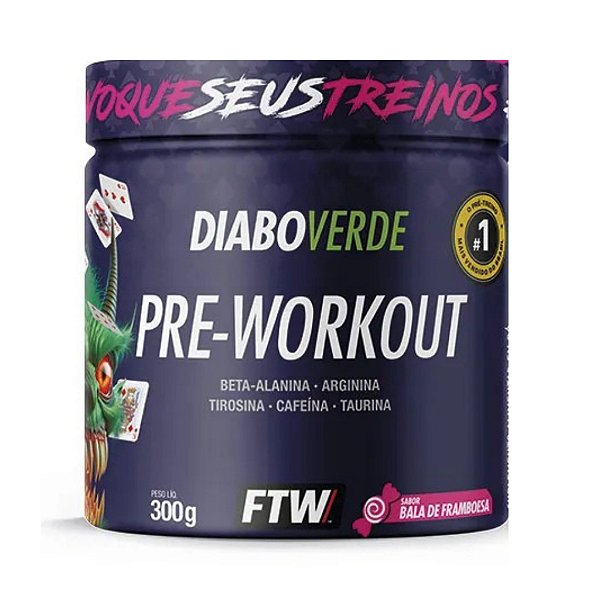 Diabo Verde Pre Workout 300g Ftw - Bala De Framboesa