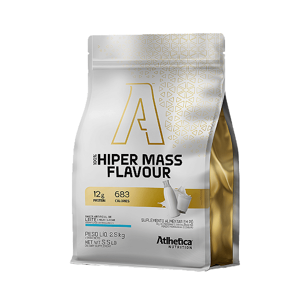100% Hiper Mass Flavour 2,5Kg Atlhetica Nutrition - Leite