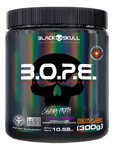 Pré Treino Bope 300g Black Skull - 300G - GUARANA E ACAI