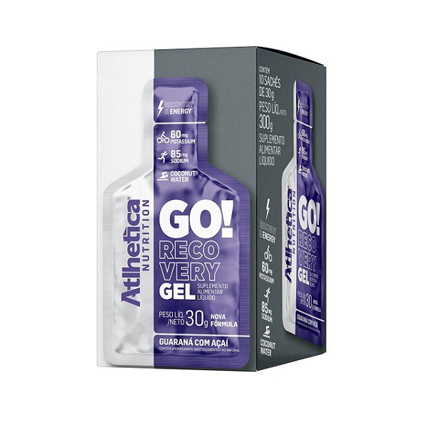 Go Recovery Gel Sache 30g Display Com 10un Atlhetica Nutrition - Guaraná Com Açaí