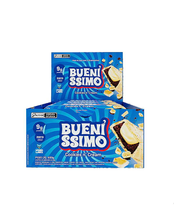 Barra Buenissimo 50g Display com 12un Under Labz - Cookies