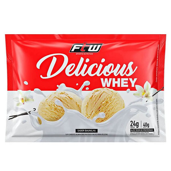 Delicious Whey Sachê 30g Baunilha Ice Cream FTW