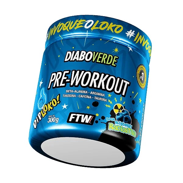 Diabo Verde Pre Workout 300g Ftw - Blueberry Radioativo Diploko