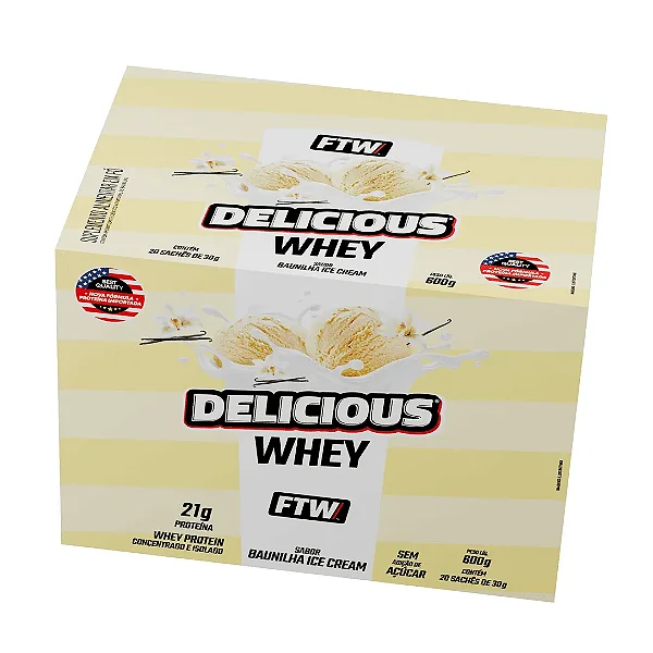 Delicious Whey 30g Display Com 20 Saches Ftw - BAUNILHA ICE CREAM