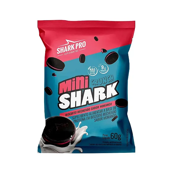 Foto de Biscoito Mini Shark Morango 60g – Shark Pro