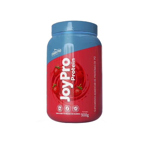 Whey Protein Joypro Pote 900g Shark Pro - Iogurte De Morango Com Framboesa