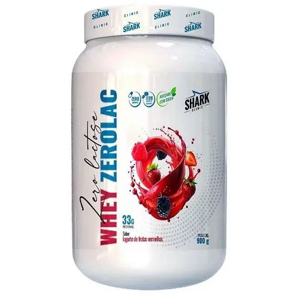 Whey ZeroLac Linha Clinic Pote 900g Shark Pro - Iogurte Com Frutas Vermelhas