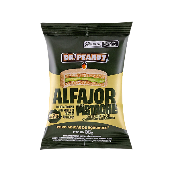 Foto de Alfajor 35g Pistache Com Cobertura Branca Dr Peanut