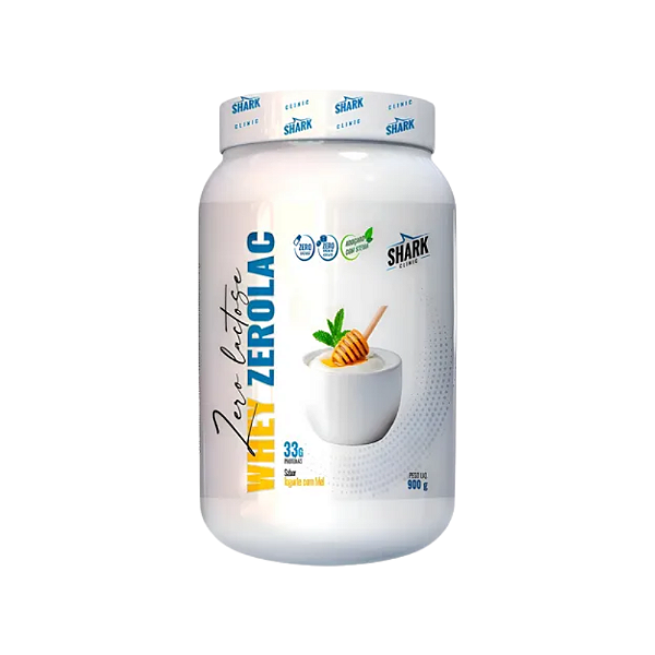 Whey ZeroLac Linha Clinic Pote 900g Shark Pro - Iogurte Com Mel