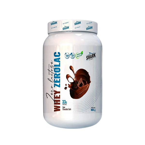 Whey ZeroLac Linha Clinic Pote 900g Shark Pro - Chocolate Dark