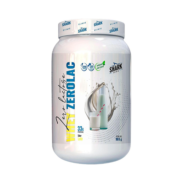 Whey ZeroLac Linha Clinic Pote 900g Shark Pro - Leitinho