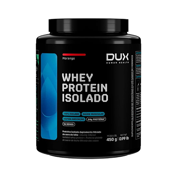 Foto de Whey Protein Isolado Pote 450g Dux Nutrition - Morango