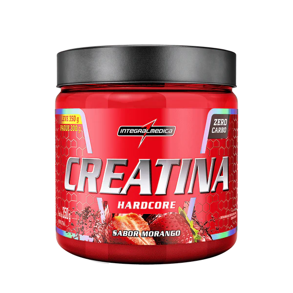 Foto de Creatina Hardcore 350g Com Sabor Integralmedica - Morango