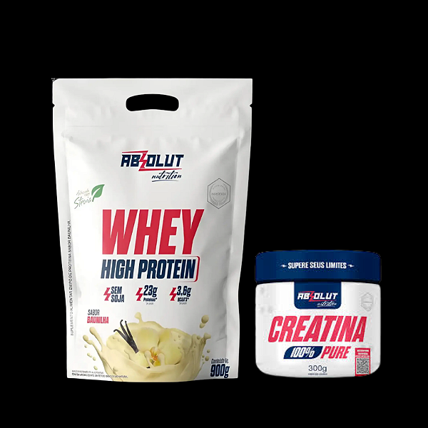 Foto de COMBO - 6 Whey Refil High 900G Absolut Baunilha + 6 Creatina 300g Absolut