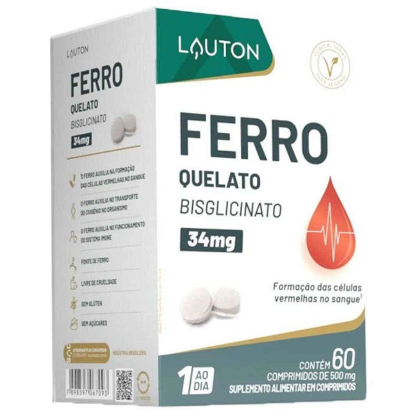 Foto de Ferro Quelato 60 Caps Lauton Nutrition