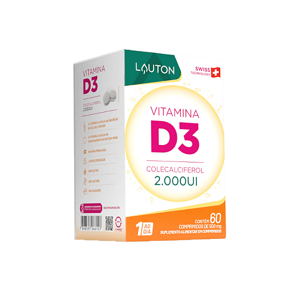 Foto de Vitamina D3 2000UI 60 Comprimidos Lauton Nutrition