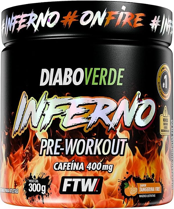 Diabo Verde Pre Workout Inferno 300g Tangerina Fire Ftw