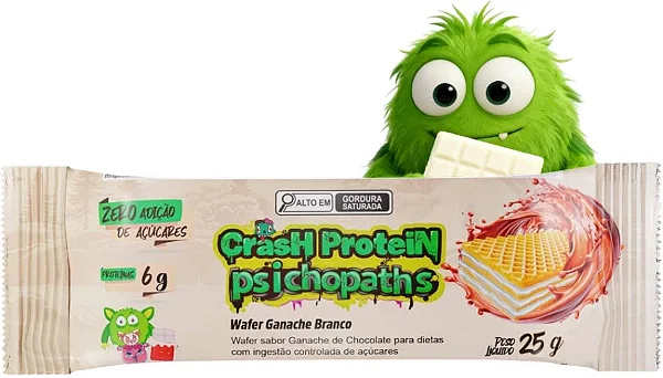 Crash Protein Psichopats Bar 25g Ganache Branco Demons Lab