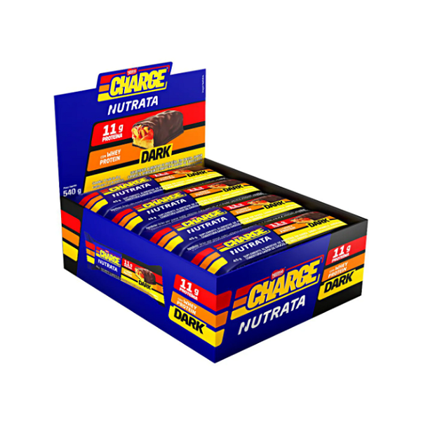Foto de Barra Proteica 45g Charge Display Com 12un Nutrata - Dark