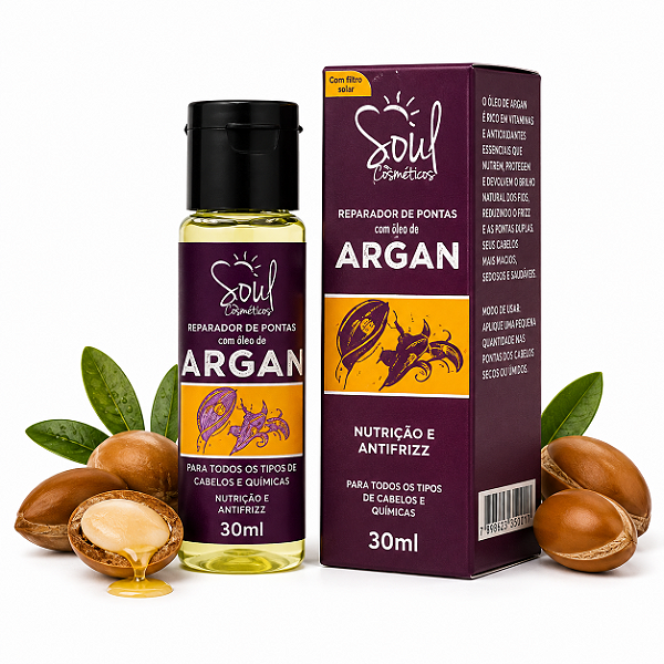 Reparador De Pontas Óleo De Argan 30ml Soul Cosméticos