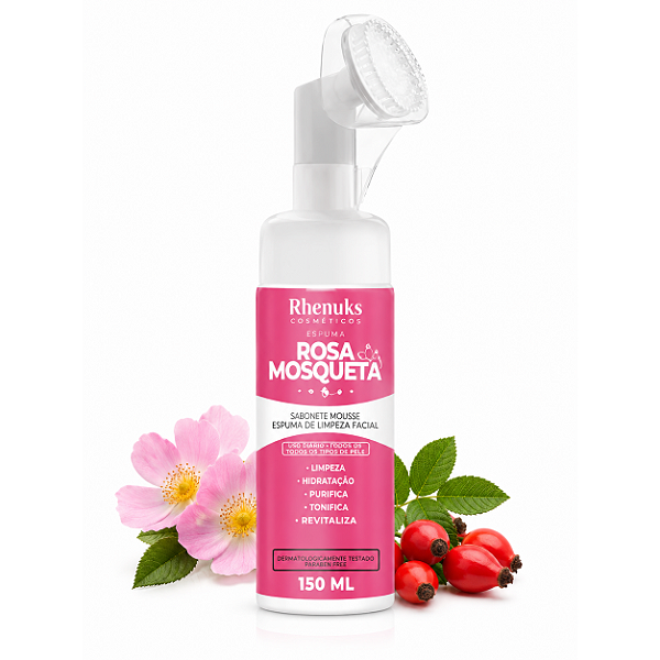 Mousse Micelar 150ml Rosa Mosqueta Rhenuks Cosméticos