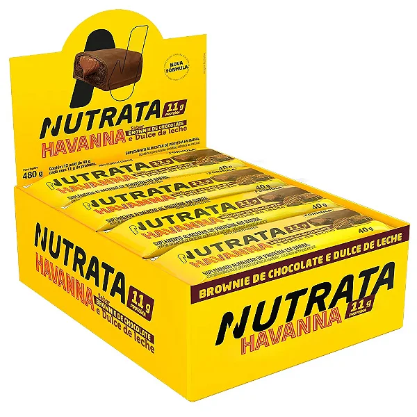 Foto de Whey Grego Bar 40g Havanna Display Com 12un Nutrata - Doce De Leite Com Brownie