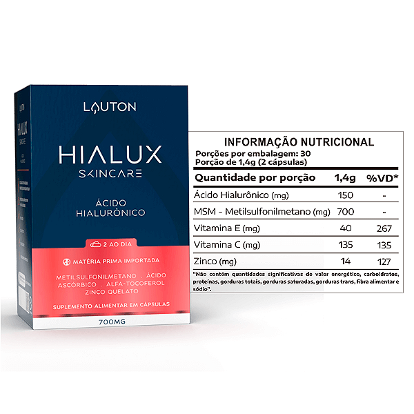 Hialux Acido Hialuronico 60 Caps Lauton Nutrition