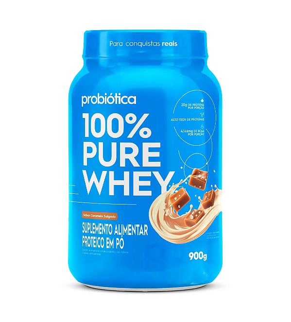 Foto de 100% Pure Whey Pote 900g Probiótica - Caramelo Salgado