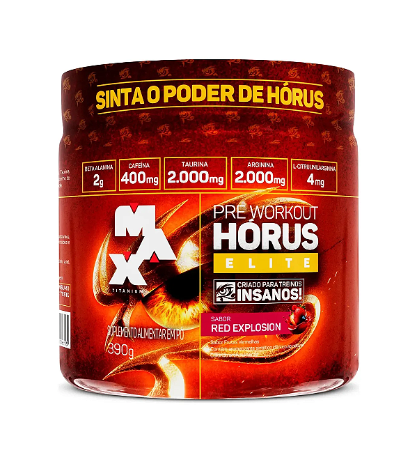 Pré Hórus Elite Pote 390g Frutas Vermelhas Max Titanium