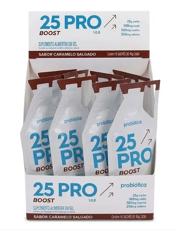 Gel 25 Pro Boost Sache 40g Display Com 10un Probiotica - Caramelo Salgado