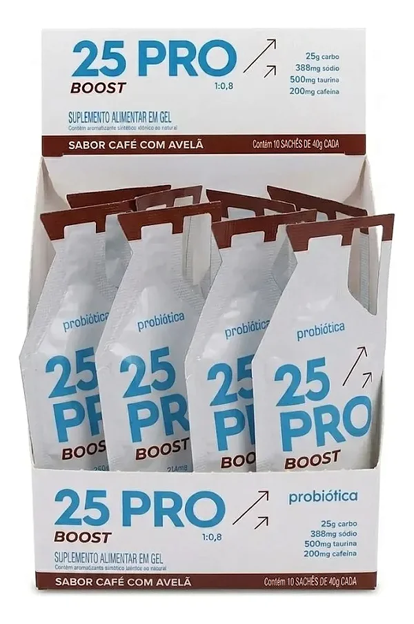 Gel 25 Pro Boost Sache 40g Display Com 10un Probiotica - Café Com Avelã