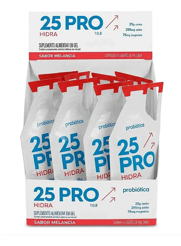 Gel 25 Pro Hidra Sache 40g Display Com 10un Probiotica - Melancia